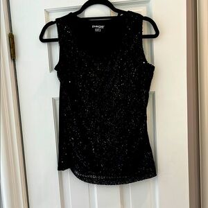 PAIGE Black Sequin top